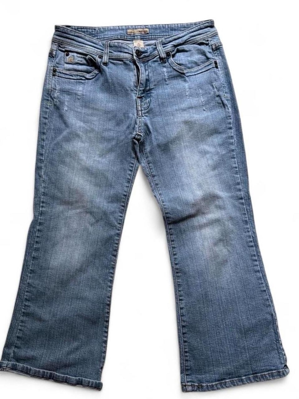 Y2K Refuge Denim Cropped Flare Capri Jeans